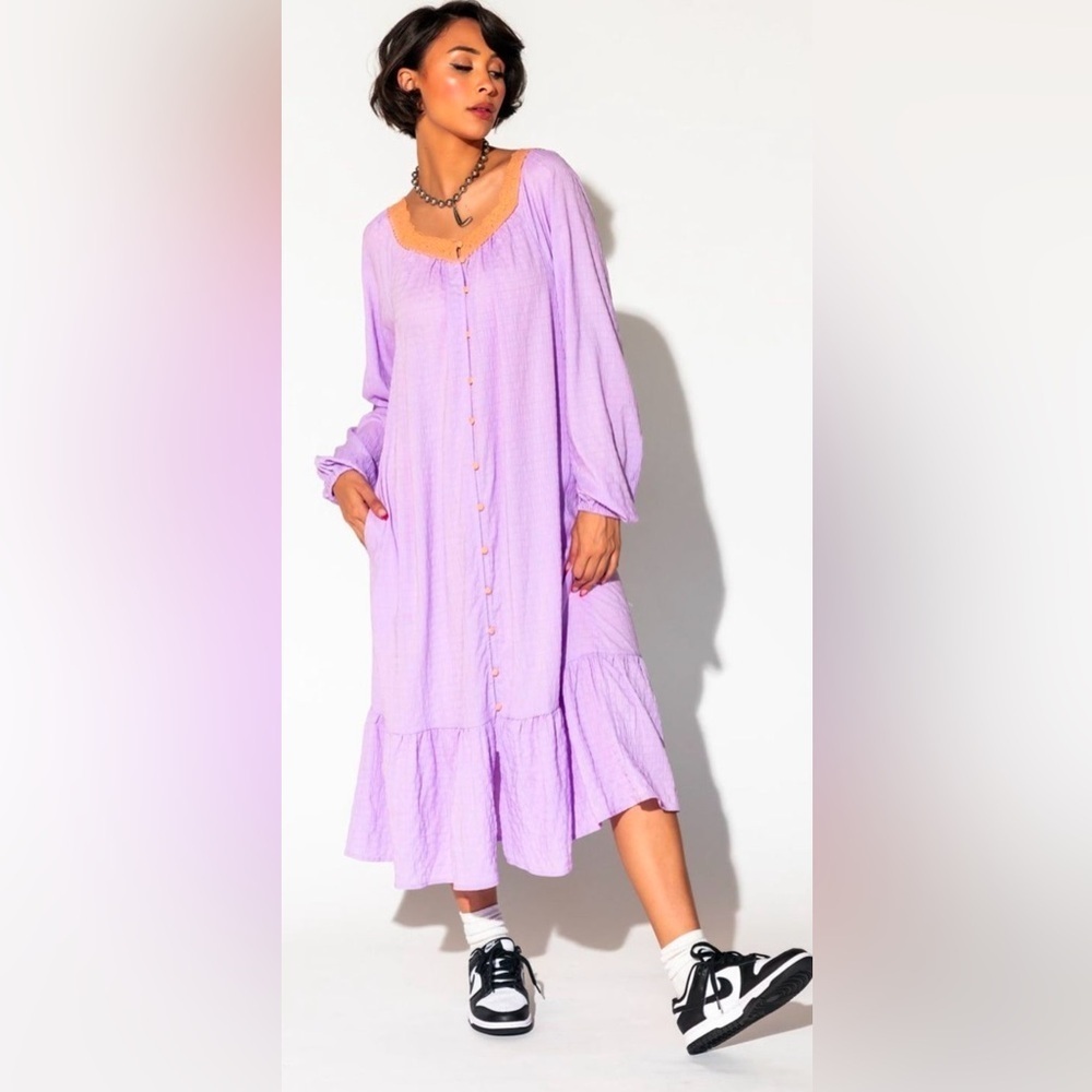 Dressed In Lala Romanticize Your Life Dress In Lavender Size L Oversized